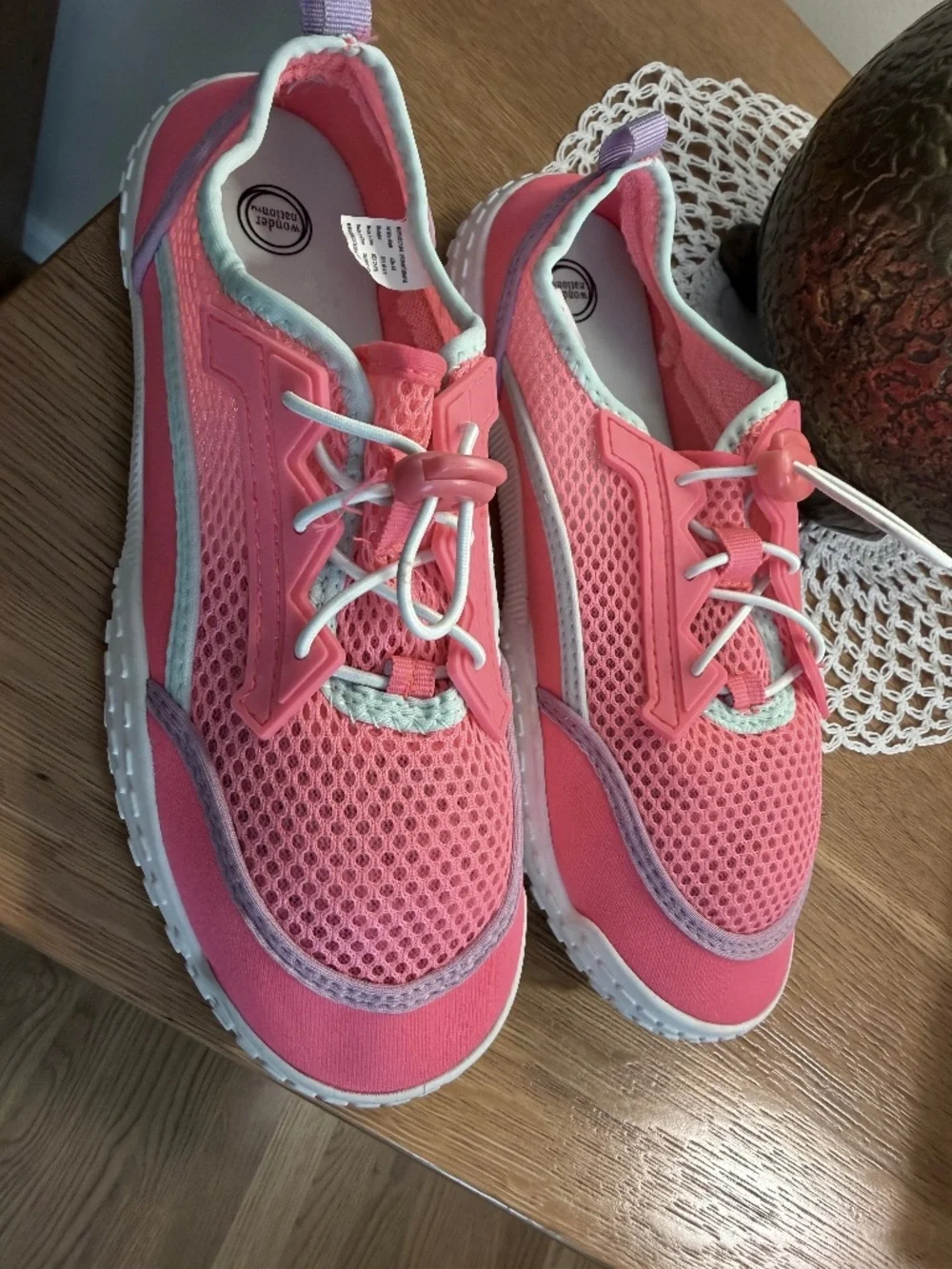 Girls Beach Water Swim Shoes Size 4/5 Pink Wonder Nation Slip On